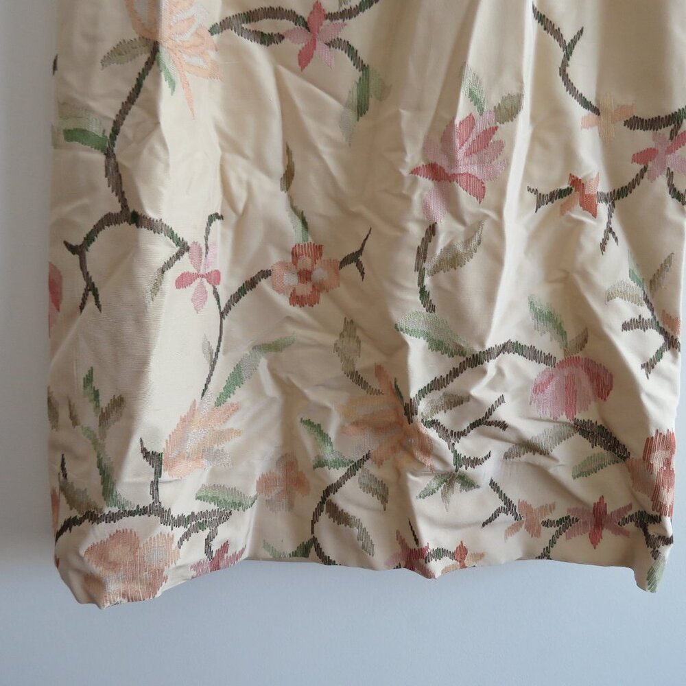 VINTAGE OSCAR DE LA RENTA Tafetta Floral Embroidered Maxi Skirt Wedding - US 4 - Picture 3 of 15